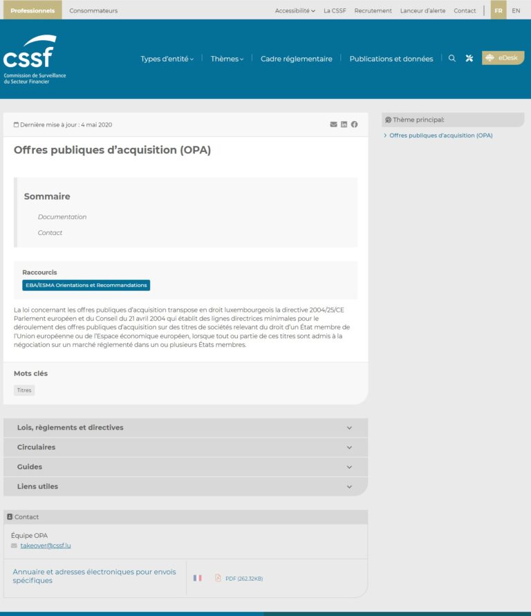 Aide – CSSF